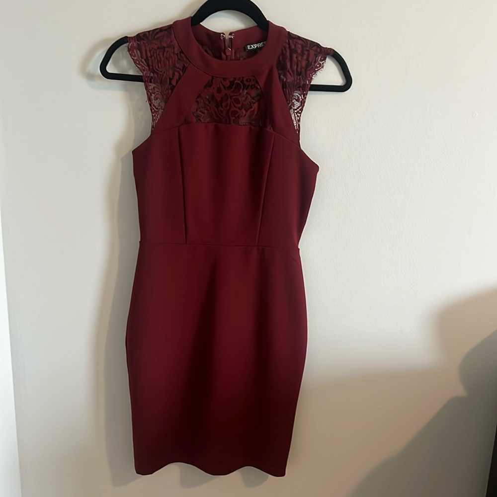 EXPRESS COCKTAIL LACE BACKED DRESS